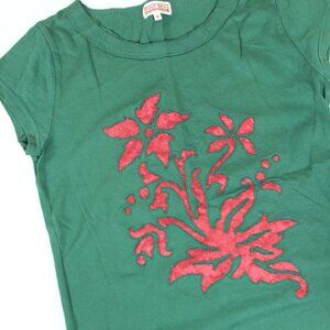 Vintage Reverse Applique TShirt Floral Japanese